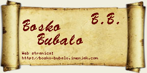Boško Bubalo vizit kartica
